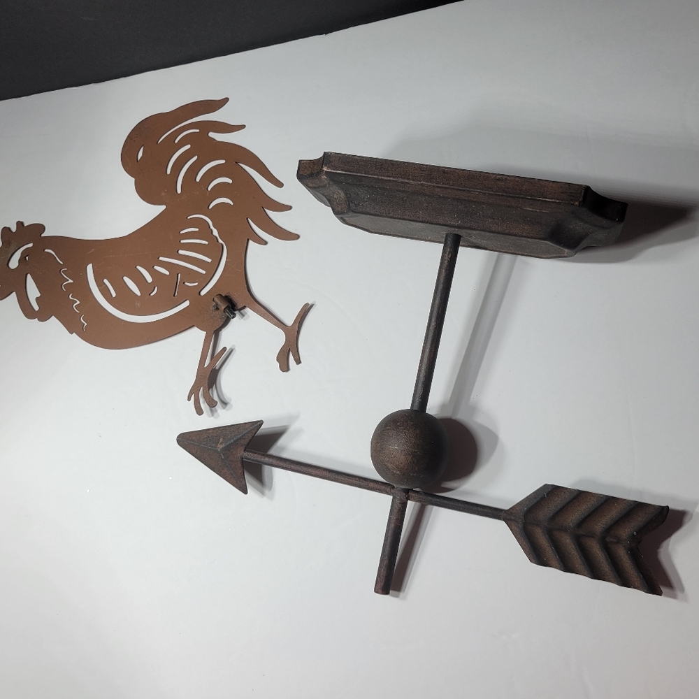 Rooster Weather Vane Centerpiece Metal Retro Rustic Decorative Farmhouse Country - Picture 4 of 13